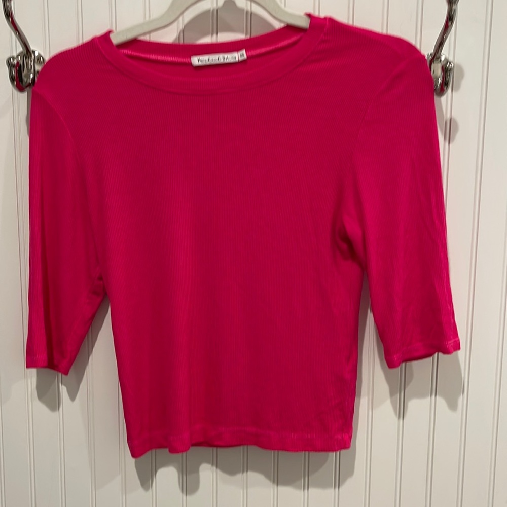 NWOT Michael Stars Hot Pink Midriff‎ Top!